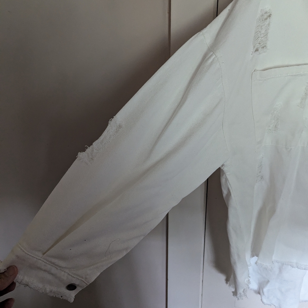 POL White Distressed Shacket NWT - Picture 5 of 5